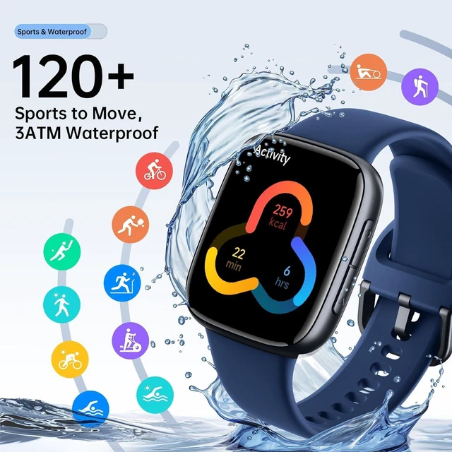 Alt view image 5 of 7 - Smart Watches for Men Women, 1.85" HD AMOLED Smart Watchfor iPhone & Android, 12-Day Battery, 3ATM Waterproof,Bluetooth Calls/Messages, Health Monitor, 120+ Sports ModesFitness Watch, 2 Bands