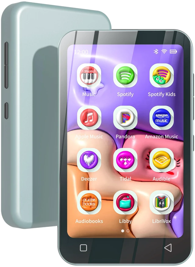 Main image of 80GB Kids MP3 Player with Bluetooth, Parental Controls, Pre-Installed Spotify, Audible, 4" MP4 Player (Teal)