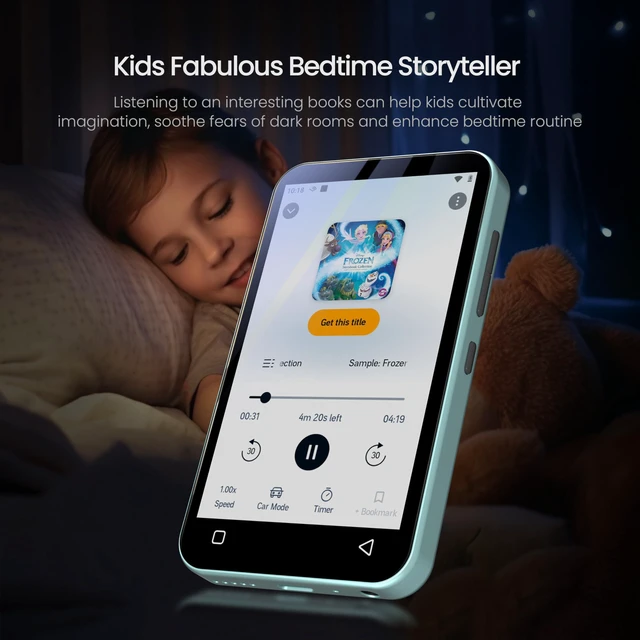 Alt view image 5 of 7 - 80GB Kids MP3 Player with Bluetooth, Parental Controls, Pre-Installed Spotify, Audible, 4" MP4 Player (Teal)