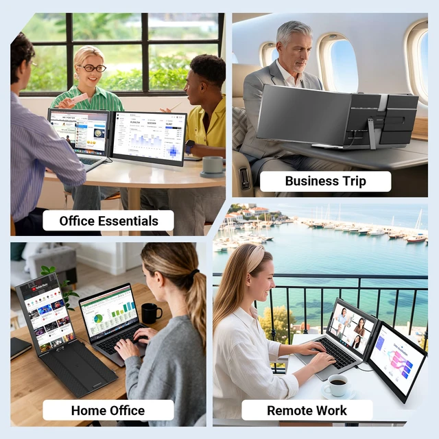 Alt view image 4 of 7 - Laptop Screen Extender, 14" FHD 1080P Laptop Monitor Extender, Ultra-Thin Portable Monitor for Laptop with USB-C/HDMI Port, Plug & Play for Windows/Mac/Android/Switch/PS5/Chrome
