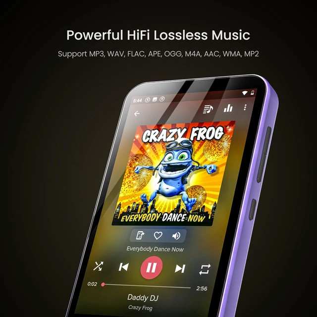 Alt view image 4 of 4 - 80GB Kids MP3 Player with Bluetooth, Parental Controls, Pre-Installed Spotify, Audible, 4" MP4 Player (Purple)