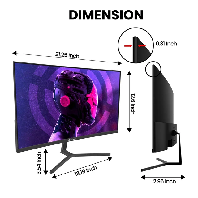 Alt view image 6 of 7 - 24 240Hz Gaming Monitor, Curved FHD 1920 x 1080P, Built-in Speakers, Support 120% sRGB, AMD FreeSync, Low Motion Blur, Wall Mount Installs Compatible, for Office and Games(HDMI 2.0&DP 1.4)Black