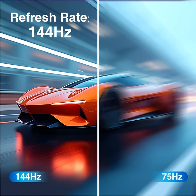 Alt view image 2 of 7 - 24inch Computer Monitor, FHD 1080p, 144Hz Office and Gaming Monitor, IPS, Adaptive Sync, 110% sRGB, 1ms, 3-Sided Frameless, Ultra Slim, VESA Mountable, Anti-Blue Light Design, HDMI, DP