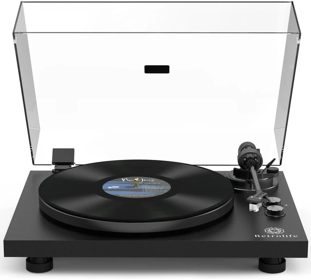 Main image of Record Player Wireless Output Turntable Carbon Fiber Tonearm Vinyl Player Aluminium Platter Belt-Drive LP Turn Tables 2 Speed RPM Phono RCA Line Output AT-3600L MM Cartridge Audio Sound Pure Black