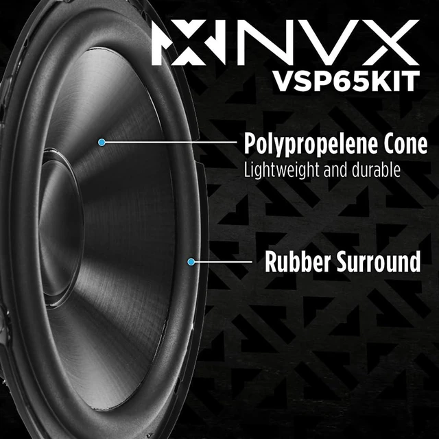 Alt view image 2 of 4 - VSP65KIT 750W Peak (250W RMS) 6.5" V-Series 2-Way Component Speaker System with 25mm Silk Dome Tweeters