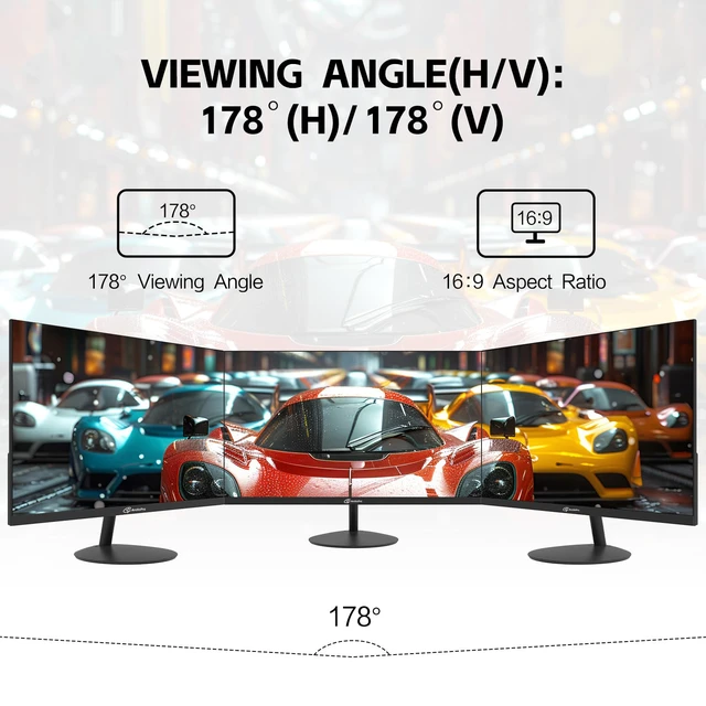 Alt view image 7 of 7 - 24inch Computer Monitor, FHD 1080p, 144Hz Office and Gaming Monitor, IPS, Adaptive Sync, 110% sRGB, 1ms, 3-Sided Frameless, Ultra Slim, VESA Mountable, Anti-Blue Light Design, HDMI, DP