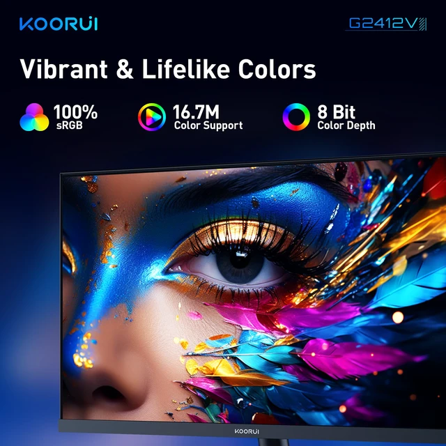 Alt view image 5 of 7 - 24 Inch Gaming Monitor, 170Hz FHD 1080P VA Display with 3000:1 Contrast, Eye Care, HDMI & VGA, VESA 100x100mm Mountable for Dorm Room, Dual-Screen Setup, PC and Console Gaming