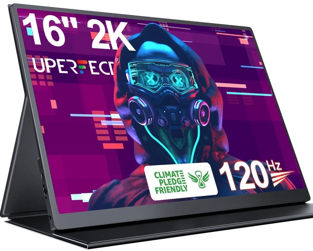 Main image of 2K 120Hz Portable Gaming Monitor, 16" 2560x1600 QHD 16:10 400 Nits Portable Monitor for Laptop w/VESA & Cover HDR Eye Care External Second Screen for PC Phone Game Console