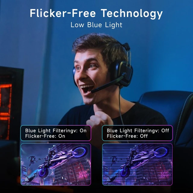 Alt view image 5 of 7 - Monitor 24inch Gaming Monitor 240Hz, FHD 1080p, 2ms Response Time, Adaptive sync, 3000:1 Contrast, PC Monitor, 3-Sided Frameless, Ultra Slim, 120% sRGB, Bluelight Filter, HDMI & DP Ports