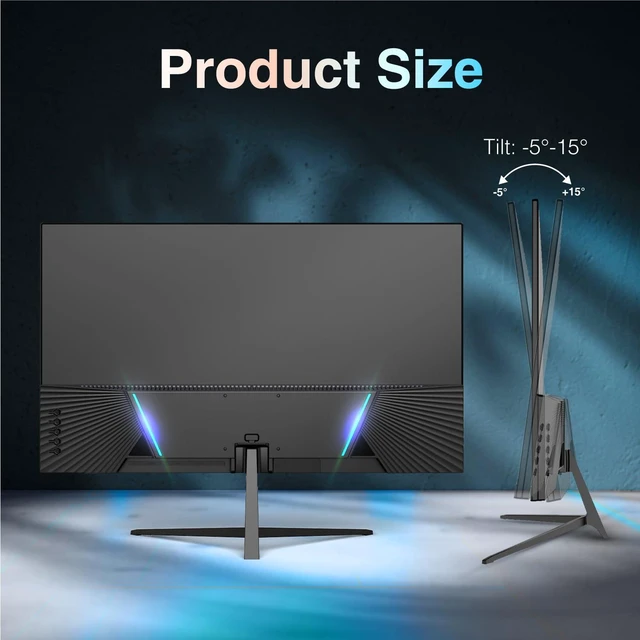 Alt view image 7 of 7 - 24 inch Monitor 120Hz, FHD 1080p, Computer Monitor, IPS, 99% sRGB, Adaptive Sync, 1ms Response Time, 3-Sided Frameless, Ultra Slim, VESA Mountable, Anti-Blue Light Design, HDMI & VGA Ports
