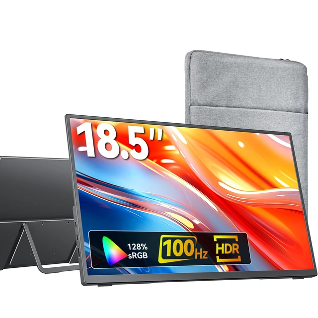 Main image of Portable Monitor for Laptop MacBook Surface PC Xbox PS5, Travel Monitor Second Screen for Laptop, HDMI USB-C VESA Compatible Built-in Speaker, 18.5