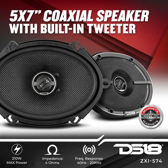 Alt view image 2 of 4 - ZXI-574 Elite 5x7 Inches 2-Way Coaxial Car Speakers with Kevlar Cone 210 Watts 4-Ohm (2 Speakers)