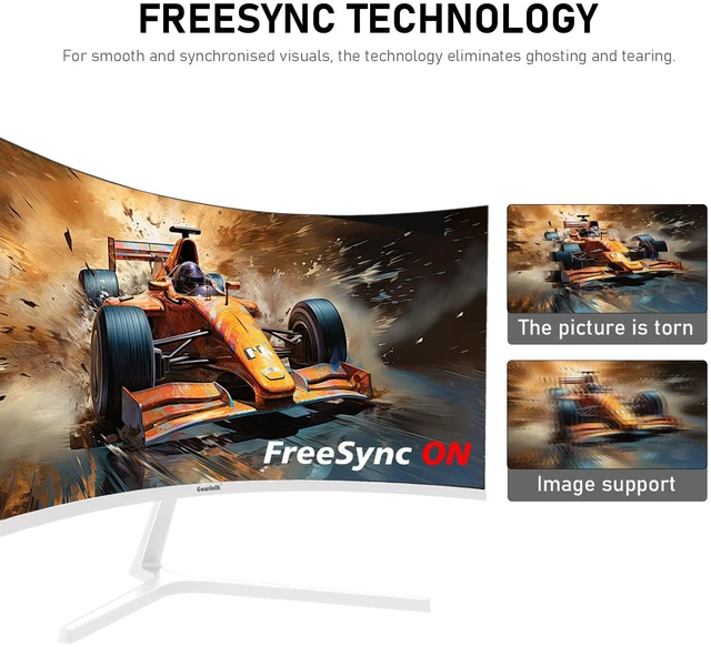Alt view image 3 of 7 - 27 Inch PC Computer Screen,1800R Curved Gaming 280Hz Monitors, FHD 1080p 1ms, Freesync, 98% sRGB,178 ° Angle View HDMI2.0DisplayPort, Compatible with Wall-Mounted 100 * 100MM-White