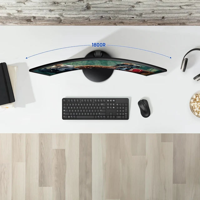 Alt view image 2 of 7 - 27" Essential S3 (S36GD) Curved Monitor - FHD, 1800R Curved Screen, 100Hz, Eye Saver Mode, Game Mode, HDMI D-sub, LS27D36CGANXZA