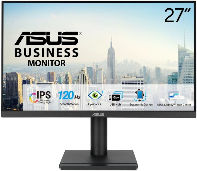 Main image of 27 1080P Business Monitor (VA279QGS) IPS, Full HD, Frameless, 120Hz, Adaptive-Sync, 1ms, HDMI, DisplayPort, VGA, Eye Care, Low Blue Light, Ergonomic, VESA Wall Mountable