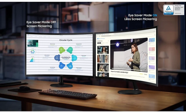 Alt view image 4 of 7 - 27" Essential S3 (S36GD) Curved Monitor - FHD, 1800R Curved Screen, 100Hz, Eye Saver Mode, Game Mode, HDMI D-sub, LS27D36CGANXZA