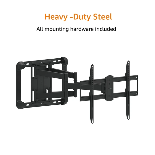 Alt view image 4 of 4 - Heavy Duty Extension Dual Arm, Full Motion Articulating TV Mount with Tilt and Swivel for 37" to 80" TVs up to 132 lbs, VESA Compatible, Fits LED LCD OLED Flat Curved Screens, Black
