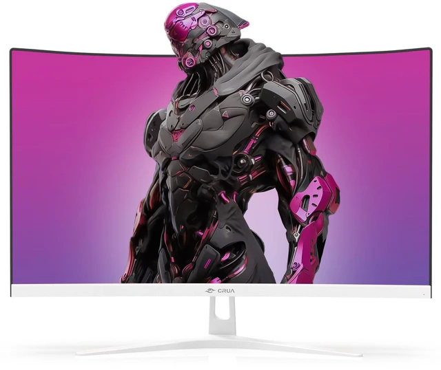 Alt view image 2 of 7 - 27" Curved Gaming Monitor, 165Hz/200Hz FHD 1920x1080 VA Display, 1800R Screen, 120% sRGB, AMD FreeSync, Blue Light Filter, HDMI & DP, White PC Monitor for Gaming, Streaming & Work