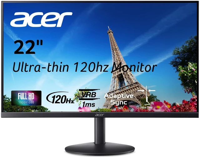 Main image of SB223Q J0bi 22" Full HD 1920 x 1080 Ultra-Thin Home Office Monitor | Adaptive-Sync Support (FreeSync Compatible) | Up to 120Hz Refresh Rate | 1ms VRB | sRGB 99% | Tilt | HDMI 1.4 & 1 x VGA Port
