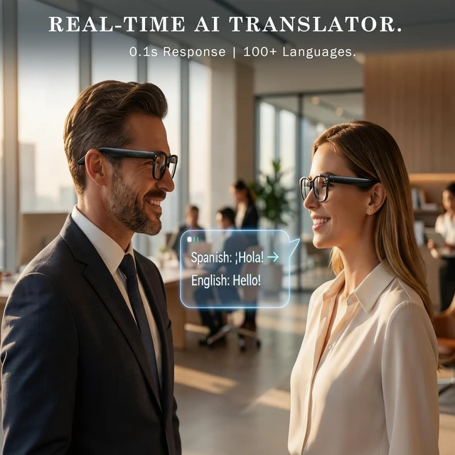 Alt view image 6 of 7 - 4K Camera Glasses with ChatGPT AI, Polarized Lenses + Extra Photochromic, EIS Anti-Shake Video Recording, Open Ear HiFi Audio, Ideal for Driving & Vlog