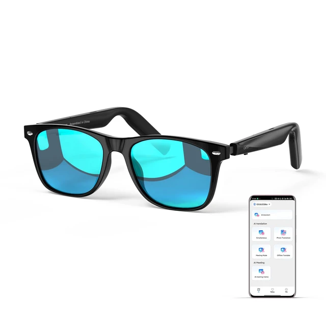 Main image of AI Glasses for Men & Women, Smart Glasses Powered by ChatGPT, AI Real-time Translation with 145 languages, 11H Music Play, Bluetooth Sunglasses with Polarized Lens, UV Protection for Daily Use, Travel