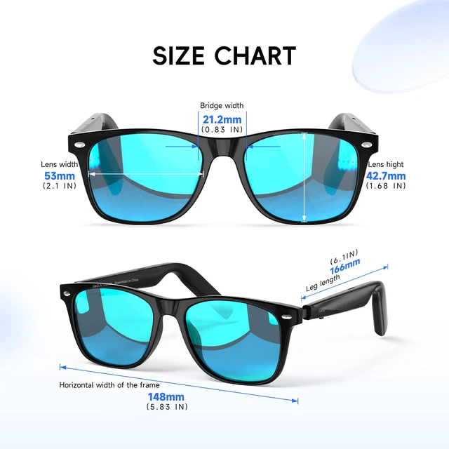 Alt view image 7 of 7 - AI Glasses for Men & Women, Smart Glasses Powered by ChatGPT, AI Real-time Translation with 145 languages, 11H Music Play, Bluetooth Sunglasses with Polarized Lens, UV Protection for Daily Use, Travel
