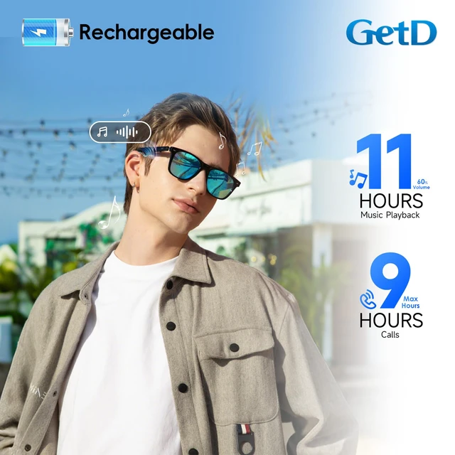 Alt view image 6 of 7 - AI Glasses for Men & Women, Smart Glasses Powered by ChatGPT, AI Real-time Translation with 145 languages, 11H Music Play, Bluetooth Sunglasses with Polarized Lens, UV Protection for Daily Use, Travel
