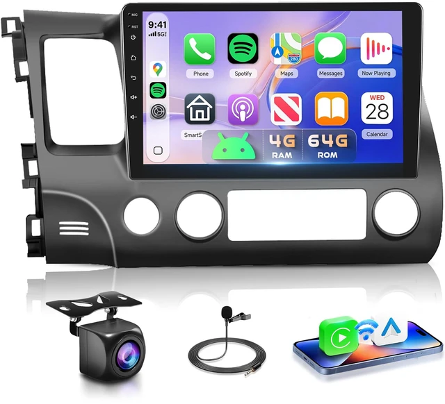 Main image of 4G+64G for Honda Civic 2006-2011 Car Stereo Radio 10.1 inch Android 15 Wireless Carplay Android Auto Touch Screen Bluetooth5.0 GPS Navigation WiFi 32-EQ FM/RDS Backup Camera