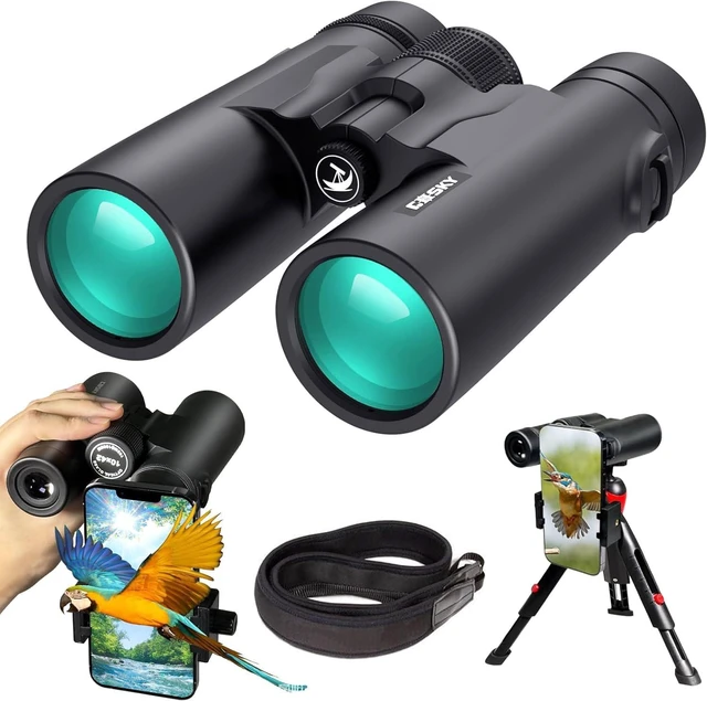 Main image of 10x42 Roof Prism Binoculars for Adults, HD Professional Binoculars for Bird Watching Travel Stargazing Hunting Concerts Sports-BAK4 Prism FMC Lens-with Phone Mount Strap Carrying Bag