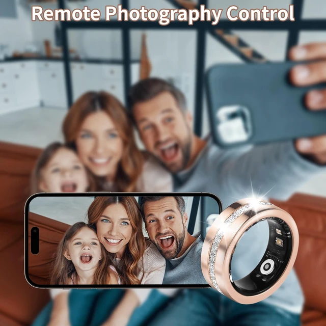 Alt view image 7 of 7 - Smart Ring for Women & Men - Health & Fitness Tracker with Heart Rate, Blood Oxygen, Sleep Monitoring, 128 Sports Modes, IP68 Waterproof, Gesture Control, No Subscription Fees (7#)