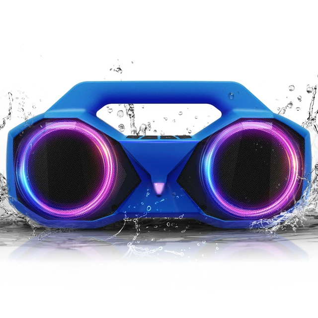 Main image of Bluetooth Speaker Outdoor Loud: 80W(Peak) with Bass, Portable Wireless Speaker with IPX7 Waterproof, 20H Playtime, RGB Lights, TWS for Outside, Beach, Work (Blue)