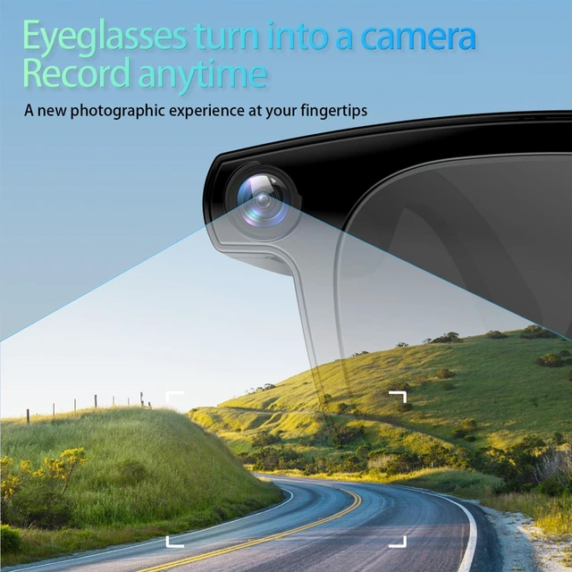 Alt view image 4 of 7 - AI Smart Glasses with Camera, 4K Photos & 1080P Video,Real-Time Translation, Bluetooth 5.3, Assistant Conversation, Suitable for Vlogging,Cycling, Hiking Travel, Business