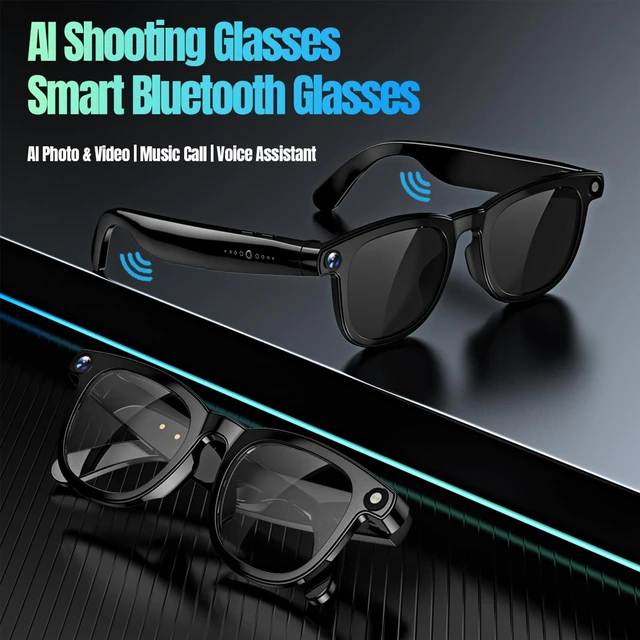 Alt view image 7 of 7 - AI Smart Glasses with Camera, 4K Photos & 1080P Video,Real-Time Translation, Bluetooth 5.3, Assistant Conversation, Suitable for Vlogging,Cycling, Hiking Travel, Business