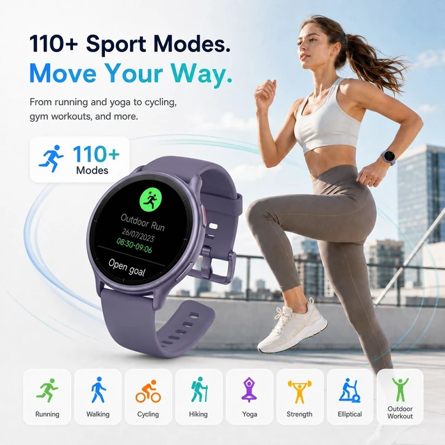 Alt view image 5 of 7 - Smart Watch for Women (Answer/Make Call), 1.65" HD Fitness Tracker with Heart Rate/SpO2/Sleep Monitor, Pedometer, 110+ Sports Modes, 3ATM Waterproof, 7-Day Battery, for iOS Android