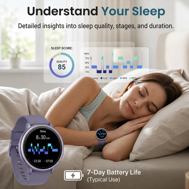 Alt view image 6 of 7 - Smart Watch for Women (Answer/Make Call), 1.65" HD Fitness Tracker with Heart Rate/SpO2/Sleep Monitor, Pedometer, 110+ Sports Modes, 3ATM Waterproof, 7-Day Battery, for iOS Android