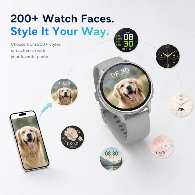 Alt view image 7 of 7 - Smart Watch for Men Women (Answer/Make Call), 1.65" HD Fitness Tracker with Heart Rate/SpO2/Sleep Monitor, Pedometer, 110+ Sports Modes, 3ATM Waterproof, 7-Day Battery, for iOS Android