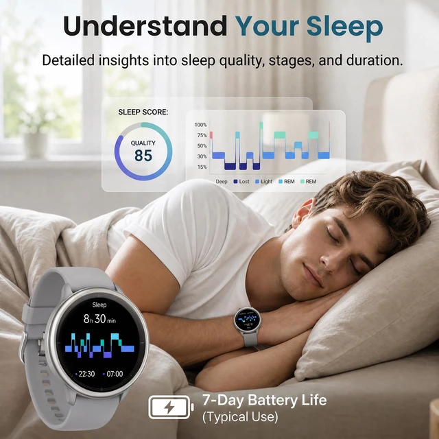 Alt view image 6 of 7 - Smart Watch for Men Women (Answer/Make Call), 1.65" HD Fitness Tracker with Heart Rate/SpO2/Sleep Monitor, Pedometer, 110+ Sports Modes, 3ATM Waterproof, 7-Day Battery, for iOS Android