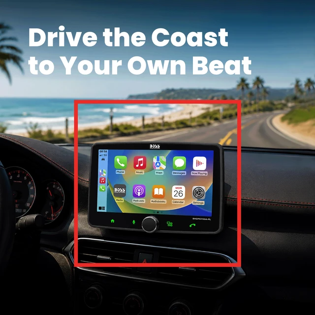 Alt view image 4 of 6 - BVCP9700A-FL Single DIN Car Stereo Wireless Apple CarPlay, Android Auto, 7 Inch Touchscreen, Bluetooth, AM/FM Radio Receiver