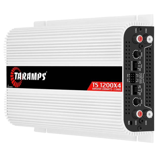 Alt view image 3 of 7 - Taramps TS 1200x4 Amplifier Car Audio 1200W RMS 2 Ohms 4 Channels 2 Bridged Channels, Full Range Crossover Fixed RCA/Wire Input - Multichannel Class D