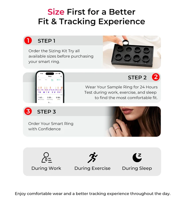 Alt view image 3 of 7 - 6 Gen Diamond Smart Ring and Wireless Charging Case Industry Rank 1-0 Measurement Error 2026 Smart Ring for Women - Advanced Health Tracker for Wellness and Activity Tracking, Pink 10#