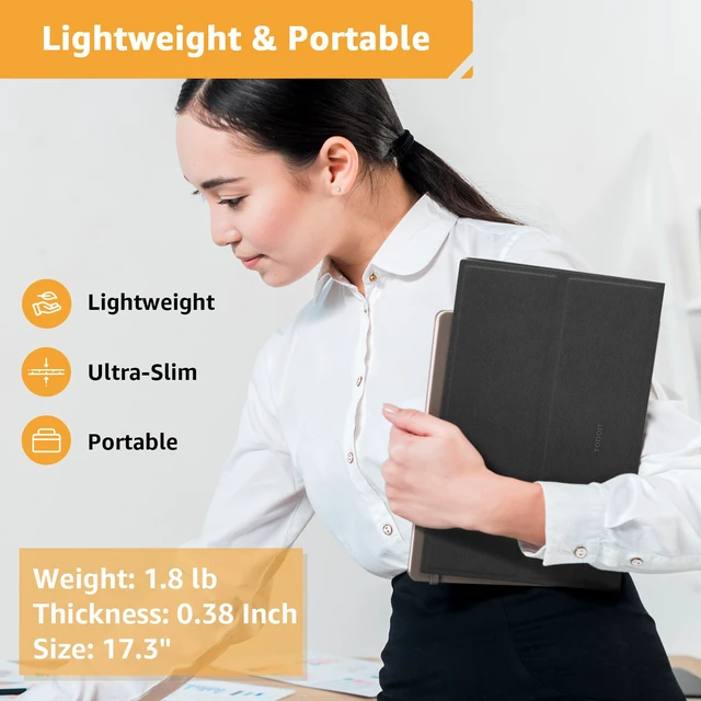 Alt view image 3 of 7 - Portable Monitor for Laptop 1920×1080 17.3" FHD Screen IPS Display with USB Type C Port, Built-in Speakers and Smart Cover Compatible with PC, MacBook, Xbox (Black)