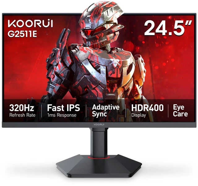 Main image of G2511E 24.5 Inch Gaming Monitor, 320Hz 1ms Fast IPS PC Monitor, FHD 1080P, HDR 400, 95% DCI-P3 Color Gamut, Adaptive Sync Compatible, Ergonomic Stand, HDMI 2.0 & DP 1.4, Black