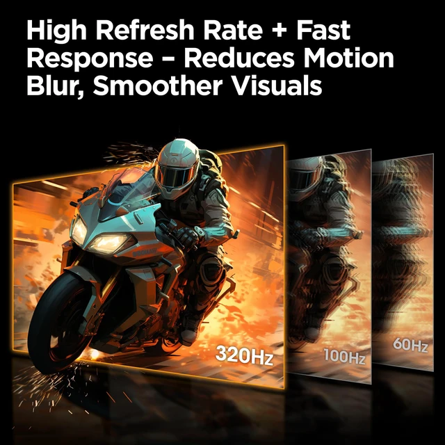 Alt view image 2 of 7 - G2511E 24.5 Inch Gaming Monitor, 320Hz 1ms Fast IPS PC Monitor, FHD 1080P, HDR 400, 95% DCI-P3 Color Gamut, Adaptive Sync Compatible, Ergonomic Stand, HDMI 2.0 & DP 1.4, Black