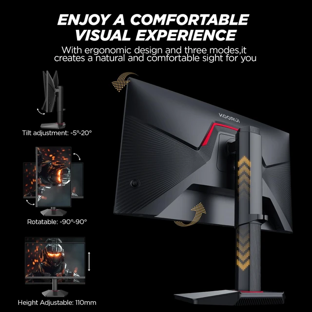 Alt view image 7 of 7 - G2511E 24.5 Inch Gaming Monitor, 320Hz 1ms Fast IPS PC Monitor, FHD 1080P, HDR 400, 95% DCI-P3 Color Gamut, Adaptive Sync Compatible, Ergonomic Stand, HDMI 2.0 & DP 1.4, Black