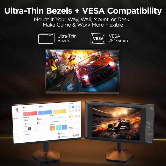 Alt view image 6 of 7 - G2511E 24.5 Inch Gaming Monitor, 320Hz 1ms Fast IPS PC Monitor, FHD 1080P, HDR 400, 95% DCI-P3 Color Gamut, Adaptive Sync Compatible, Ergonomic Stand, HDMI 2.0 & DP 1.4, Black