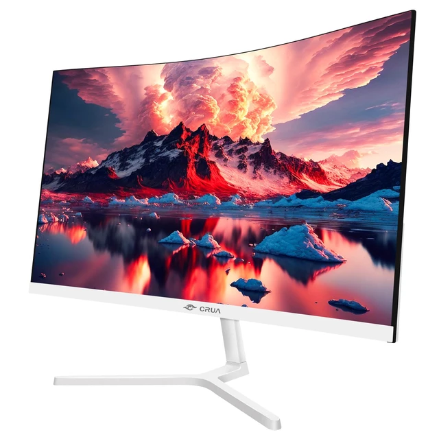 Alt view image 2 of 7 - 24 Inch Curved Monitor, FHD(1920×1080P) 100HZ 120% sRGB Computer Monitors, Narrow Bezels on Three Sides, Blue Light Filter PC Monitor for Home, Office and Dormitory(HDMI, VGA)-White
