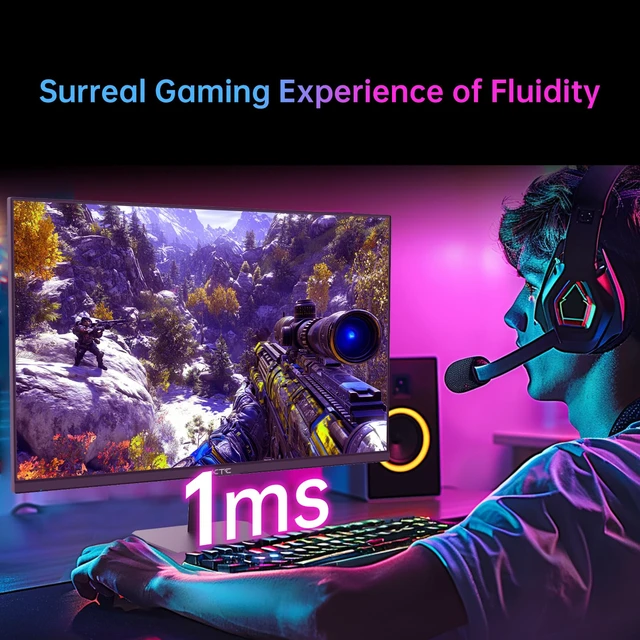 Alt view image 3 of 7 - 24 Inch 180Hz/190Hz Gaming Monitor, FHD PC Computer Monitor with Fast IPS Panel, HDR400, 133% sRGB, Bluelight Filter, 2 HDMI & 1 DP Port, Compatible Freesync and Wall Mountable, H24F8
