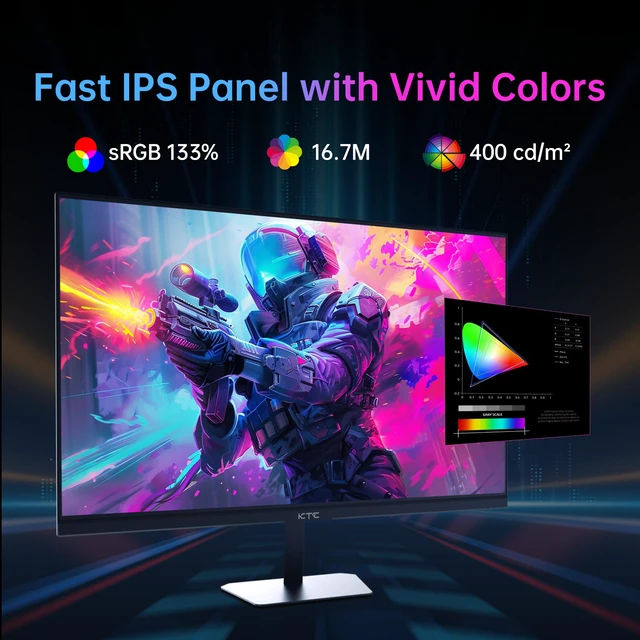 Alt view image 4 of 7 - 24 Inch 180Hz/190Hz Gaming Monitor, FHD PC Computer Monitor with Fast IPS Panel, HDR400, 133% sRGB, Bluelight Filter, 2 HDMI & 1 DP Port, Compatible Freesync and Wall Mountable, H24F8