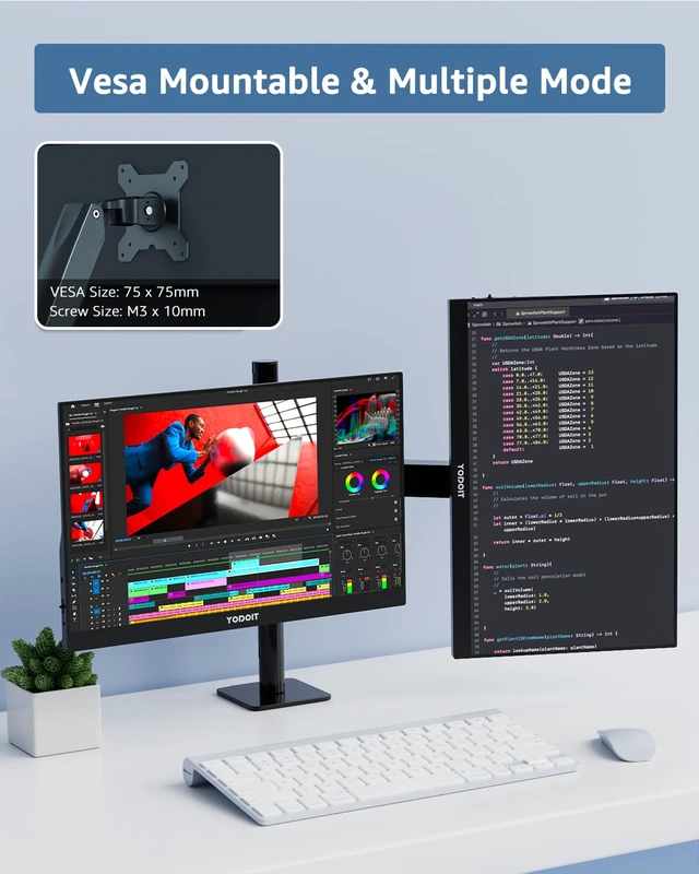 Alt view image 6 of 6 - Portable Monitor for Laptop 1920×1200 16" FHD Screen IPS Display with USB Type C Port, Built-in Speakers and Smart Cover Compatible with PC, MacBook, Xbox (Black)