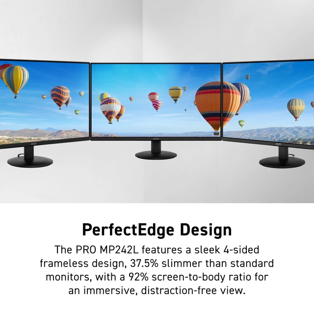 Alt view image 4 of 7 - PRO MP242LE 24-inch IPS 1920 x 1080 (FHD) Computer Office Monitor, 100Hz, Adaptive Sync, HDMI, DisplayPort, Tilt, 4-Side Slim Bezel 1ms, Black